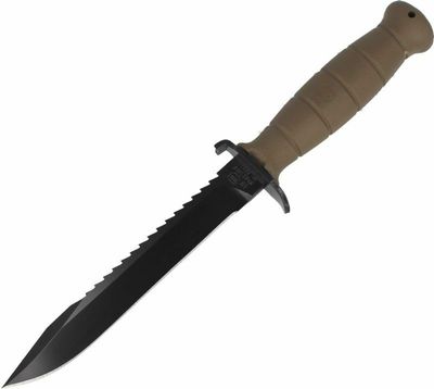 Glock FM81 Nôž na prežitie Dark Earth + pílka, 16,5 cm, hnedá farba, plastové puzdro