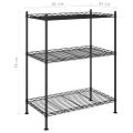 vidaXL Regál s 3 policami 60x35x76 cm čierny 150 kg