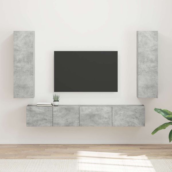 vidaXL Zostava TV skriniek 3 pcs Betónová šedá Kompozitné drevo