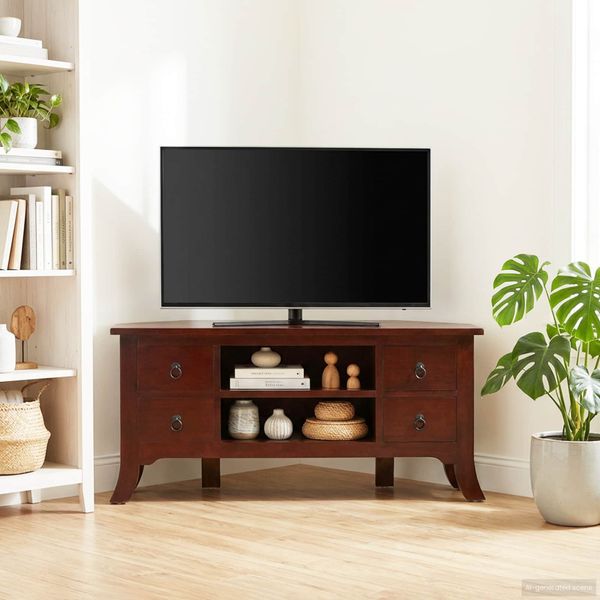vidaXL TV skrinka Hnedá 100 x 40,5 x 46 cm Masívne mahagónové drevo