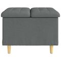 vidaXL Ottoman s Úložným Priestorom Tmavo šedá 60 x 60 x 45 cm látka