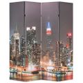 vidaXL Skladací paraván 160x170 cm, potlač nočného New Yorku