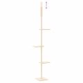 vidaXL Strom pre mačky od podlahy po strop krémový 267,5-297,5 cm