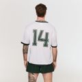Tričko Oversized Varsity White - GymBeam, veľkosť S