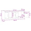 vidaXL TV skrinka 130 x 33 x 47 cm Dymový dub Kompozitné drevo