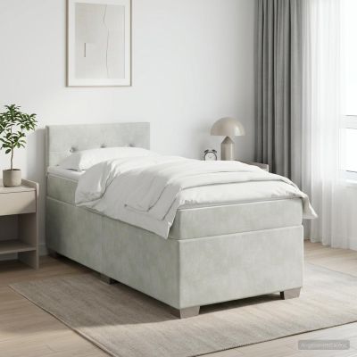 vidaXL Posteľ boxspring s matracom Svetlosivá 100 x 200 cm Zamat
