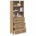 vidaXL Highboard 2 ks Remeselný dub 69,5 x 32,5 x 180 cm