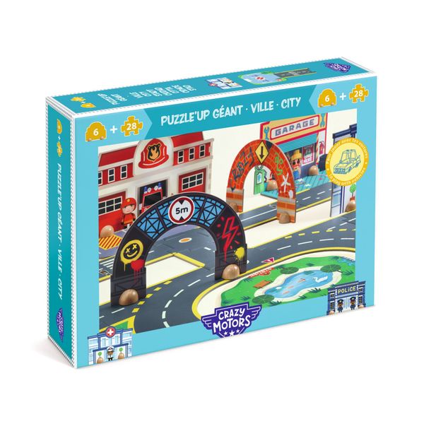 Crazy Motors Mesto (Obrovské Puzzl'Up puzzle 28 + 6 ks)