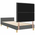 vidaXL Rám postele s čelnou doskou Tmavo šedá 100 x 200 cm látka