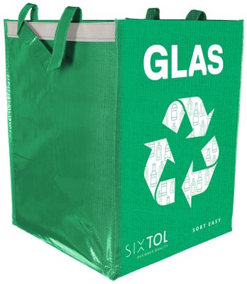 Taška na tříděný odpad SORT EASY GLAS DE, 30x30x40cm, 36l SIXTOL