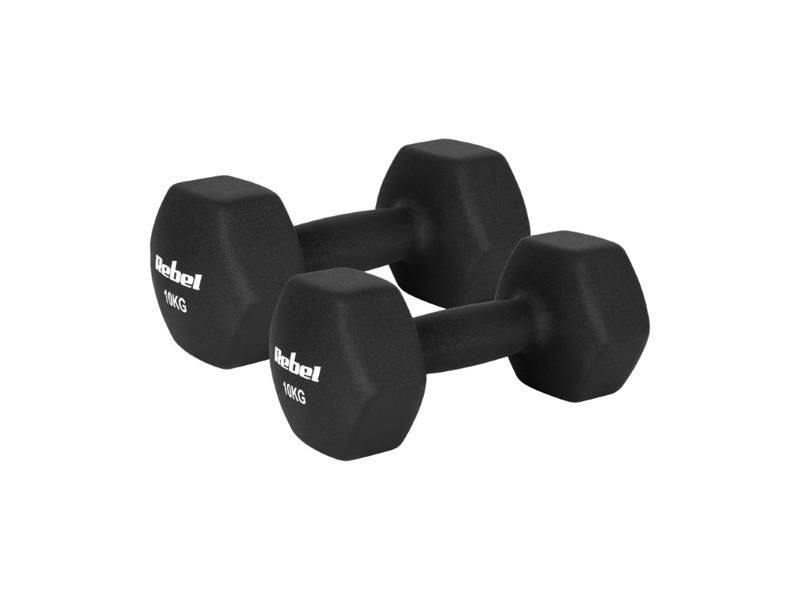 Sada liatinových a neoprénových činiek HEX REBEL RBA-2330-10 2x10kg