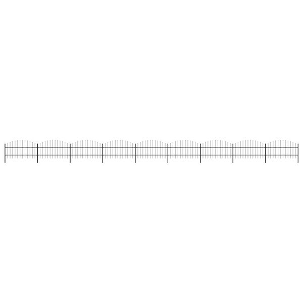 vidaXL Záhradný plot s vrchnou časťou z ocele 1603,5x100 cm čierny