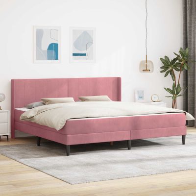 vidaXL Rám postele s matracom Ružová 180 x 200 cm Zamat