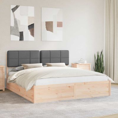 vidaXL Rám postele s čalúneným čelom Tmavo šedá 200 x 200 cm