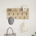 vidaXL Vešiak na stenu Nástenná montáž Sonoma dub 80 x 40 x 12 cm
