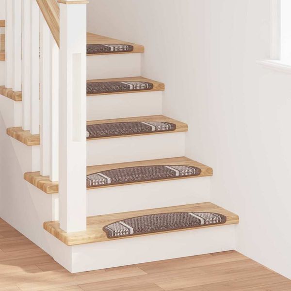 vidaXL Samolepiace schodové rohože Polkruh 15 pcs Hnedá 65 x 21 x 4 cm