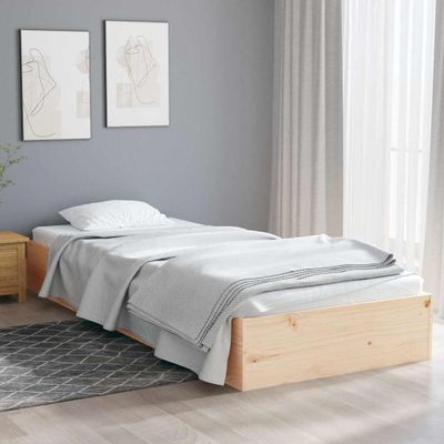 vidaXL Posteľný rám, drevený masív 75x190 cm, malé jednolôžko