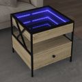 vidaXL Konferenčný stolík s nekonečnými LED dub sonoma 50x50x51 cm