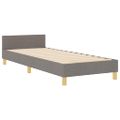 vidaXL Rám postele s čelnou doskou Sivohnedá 90 x 200 cm látka