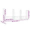 vidaXL Železný gabiónový kôš v tvare U so 4 stĺpmi 380x20x150 cm