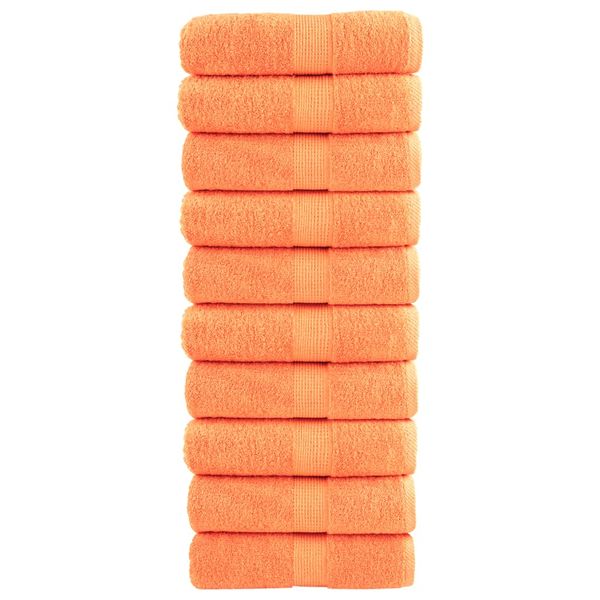 vidaXL Prémiové umývacie utierky SOLUND 10 ks oranžové 30x30 cm 600 g/m²