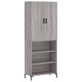 vidaXL Vysoká skrinka sivý dub sonoma 69,5x34x180 cm spracované drevo