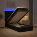 vidaXL Ottoman posteľ s matracom a LED Čierna 80 x 200 cm Látka