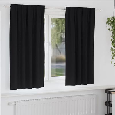 vidaXL Záclony na zatemnenie s krúžkami 2 pcs Čierna 175 x 140 cm