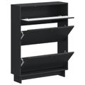 vidaXL Skriňa na topánky EDE 78 x 24 x 103 cm Kompozitné drevo Čierna
