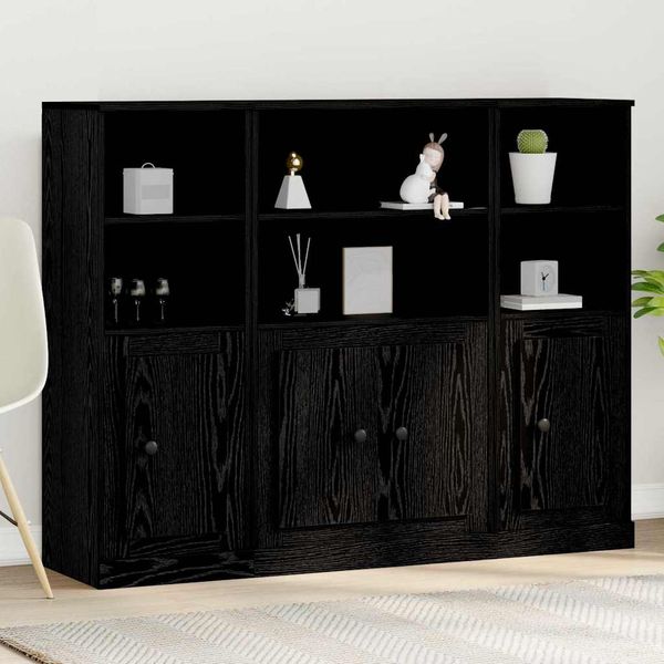 vidaXL Highboard Čierny dub 132 x 35,5 x 103,5 cm Kompozitné drevo