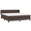 vidaXL Boxspring posteľ s matracom hnedá 180x200 cm umelá koža