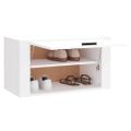 vidaXL Nástenný botník biely 70x35x38 cm spracované drevo