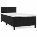 vidaXL Posteľný rám boxspring s matracom čierny 100x200 cm zamat