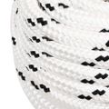 vidaXL Pletené lodné lano biele 20 mm x 50 m polyester