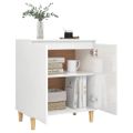vidaXL Komoda, nohy z masívu, lesklá biela 60x35x70cm kompozitné drevo