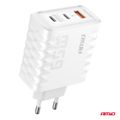 Sieťová nabíjačka Quick Charge 65W USB-A + 2xUSB-C AMiO-04289
