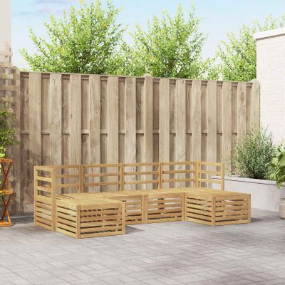 vidaXL Záhradná súprava gaučov 6 ks Biela Pevné akáciové drevo
