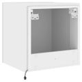vidaXL TV nástenná skrinka s LED svetlami biela 40,5x35x40 cm