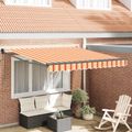 vidaXL Sklopná markíza Žltá a oranžová 350 x 250 x 165 cm