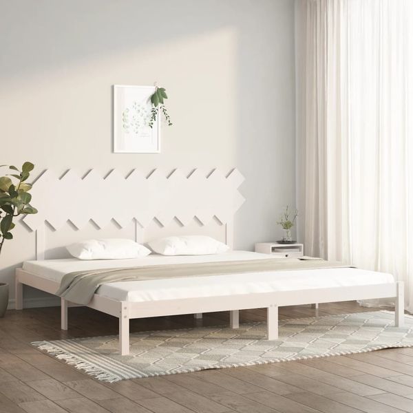 vidaXL Posteľný rám biely 200x200 cm masívne drevo