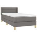 vidaXL Boxspring posteľ s matracom tmavosivá 90x200 cm látka