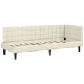 vidaXL Rohový rám postele s čelnou doskou Krémová 80 cm x 200 cm Zamat