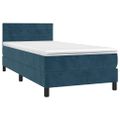 vidaXL Posteľný rám boxsping s matracom tmavomodrý 100x200 cm zamat