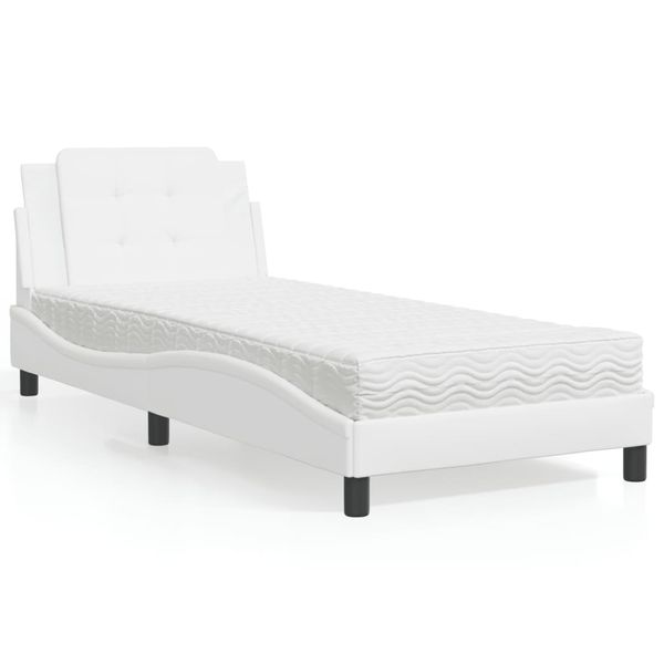 vidaXL Rám postele bez matraca Zadar biela 80x200 cm umelá koža