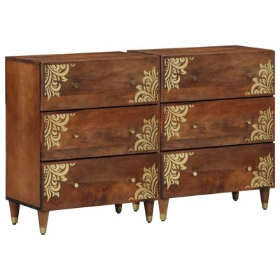 vidaXL Servírovacia skriňa 2 ks 60 x 33 x 75 cm Masívne mango drevo
