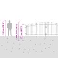 vidaXL Dvojitá brána WOERDEN 400 x 199,5 cm Oceľ Sivá Zamykateľné