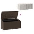 vidaXL Záhradný úložný box Hnedý 110x50x58 cm Poly ratan