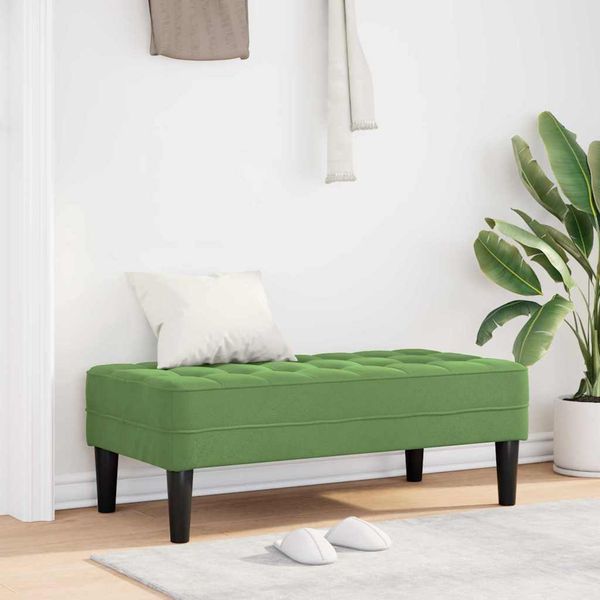vidaXL lavička s vankúšom Svetlo zelená 113 x 57 x 39 cm Zamat