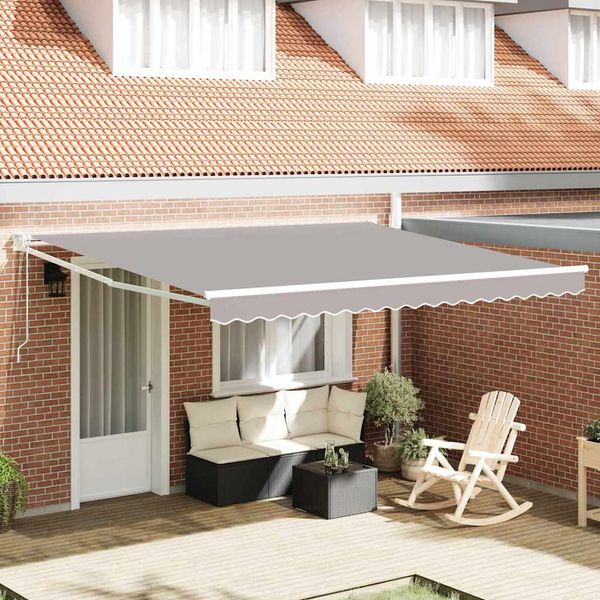 vidaXL Markíza Svetlosivá 400 × 300 cm Polyester a kov
