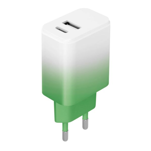 Nabíjačka Setty USB + USB-C 20W LSIG-AC-20 mätovo-biele prevedenie